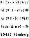 Kloster-Ebrach-Str. 36 - 90453 Nürnberg